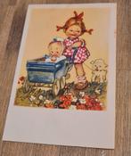 Meisje met kinderwagen en hondje, Verzenden, Gelopen, Kinderen