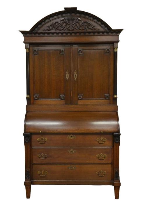 Antiek schrijfkabinet | Volledig eiken | Gerestaureerd, Antiek en Kunst, Antiek | Woonaccessoires, Ophalen