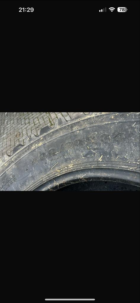 Fendt 309 Vario Gazonbanden - 480/80 R34 & 400/80 R24, Zakelijke goederen, Agrarisch | Onderdelen | Banden, Velgen en Assen, Ophalen