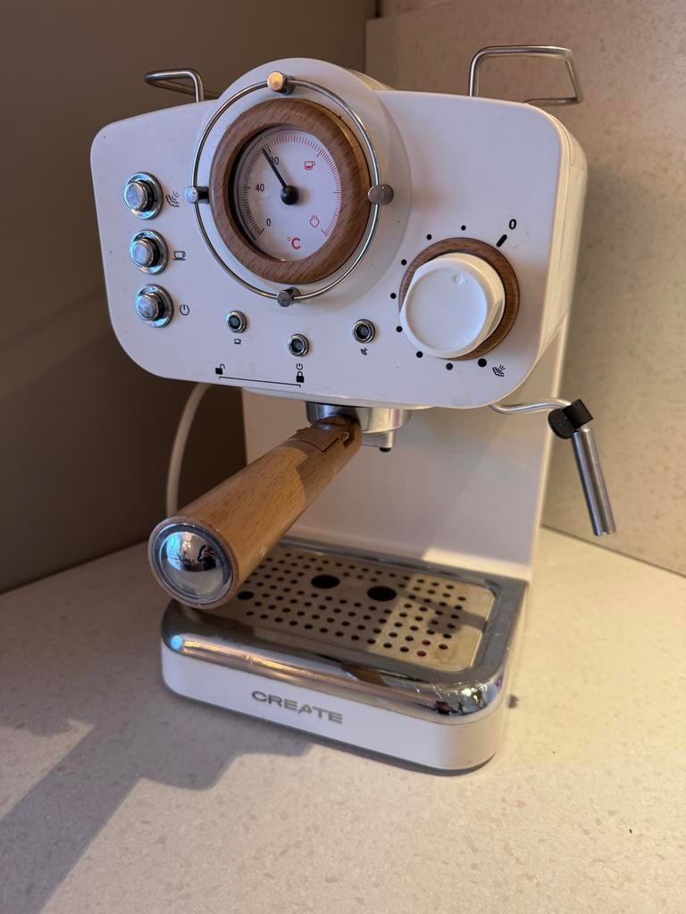 Espresso Koffiezetapparaat - Create Off-white, Witgoed en Apparatuur, Afneembaar waterreservoir, Espresso apparaat, Gemalen koffie