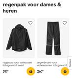 Regenpak van de HEMA maat M kleur zwart, Ophalen of Verzenden, Nieuw, Regenpak, Heren