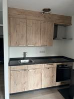 Houten keuken met zwart werkblad - 210cm breed en 60cm diep, Huis en Inrichting, Keuken | Complete keukens, Ophalen, Gebruikt