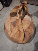 Prachtige grote De Sede patchwork lederen 70s poef, Ophalen, Gebruikt, Rond, Leer