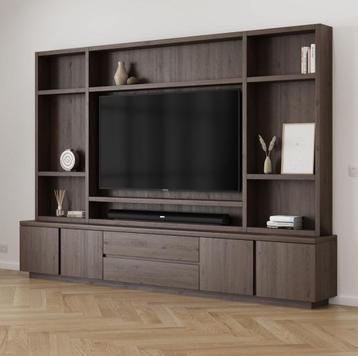 Tv meubels op maat, met haard en in alle kleuren leverbaar. beschikbaar voor biedingen