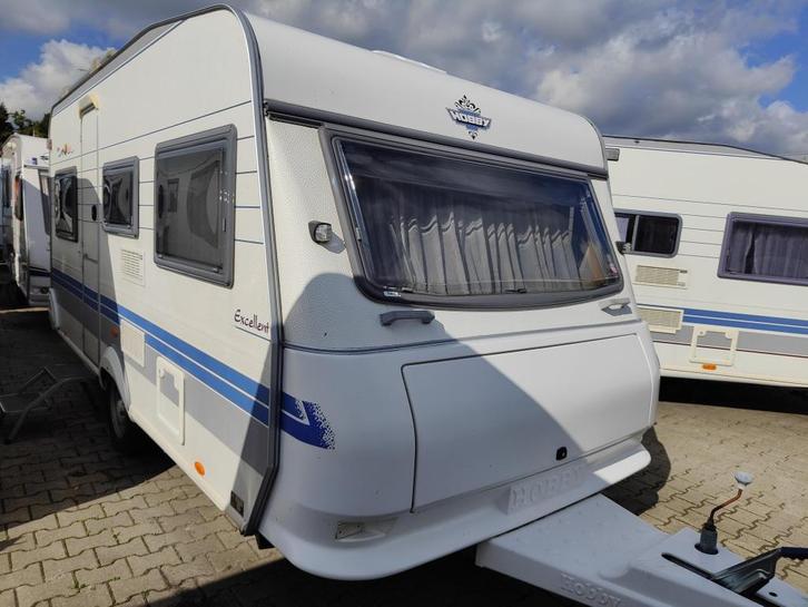 Nette Hobby Excellent 450UF dwarsbed en rondzit, Caravans en Kamperen, Caravans, Bedrijf, 750 - 1000 kg, Rondzit, Hobby, Dwarsbed