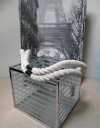 Chique Windlicht glas zilver Lantaarn Light & Living Nieuw, Huis en Inrichting, Woonaccessoires | Kandelaars en Kaarsen, Ophalen