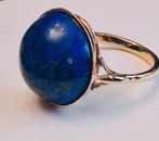 Gouden ring met grote Lapis lazuli, Sieraden, Tassen en Uiterlijk, Ringen, Ophalen of Verzenden, Zo goed als nieuw, 17 tot 18