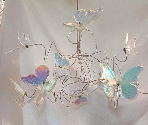 Harco loor design lamp papillon 12 grote parelmoer vlinders, Huis en Inrichting, Lampen | Hanglampen, Zo goed als nieuw, 75 cm of meer