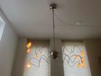 Eetkamerlamp RVS met 10 glazen kelkjes, dimbaar, Huis en Inrichting, Ophalen, Gebruikt, Glas, 75 cm of meer
