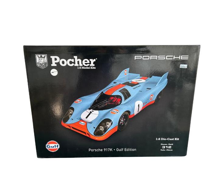 Pocher 1/8 Porsche 917K - Gulf edition nieuw, Hobby en Vrije tijd, Modelauto's | 1:5 tot 1:12, Nieuw, Auto, Ophalen of Verzenden