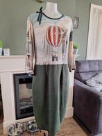 Paneelstof suèdine groene jurk 46 XXL zwaan Gratis Verzenden, Kleding | Dames, Verzenden, Maat 46/48 (XL) of groter, Zo goed als nieuw