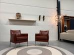 2 Bert Plantagie Fauteuils bruin aniline leer Design stoel
