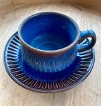 Vintage soepkom met schotel, geglazuurd aardewerk, Ophalen of Verzenden