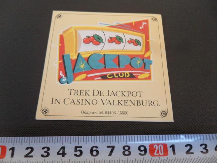 sticker Trek de jackpot in casino Valkenburg, Verzamelen, Stickers, Zo goed als nieuw, Ophalen