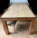 Massieve houten eettafel, Ophalen, Gebruikt, 50 tot 100 cm, Vijf personen of meer