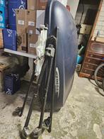 Donkerblauwe dakkoffer + 2 soorten dragers (standaardmaat), Auto diversen, Dakkoffers, Ophalen, Gebruikt