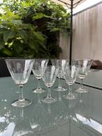 Set van 6 vintage kristallen glazen – handgeslepen –, Ophalen of Verzenden