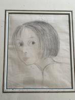 Portret tekening kunstwerk Gabriëlle Ferrand Frankrijk, Ophalen of Verzenden
