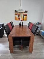 Kersenhouten Eettafel + 6 Stoelen, Huis en Inrichting, Tafels | Eettafels, Ophalen, Gebruikt, 50 tot 100 cm, Vijf personen of meer