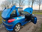 Peugeot 206 1.6 16V CC Roland Garros AUT 2001 Blauw, Zwart, 4 cilinders, Onderhoudsboekje, 57 €/maand