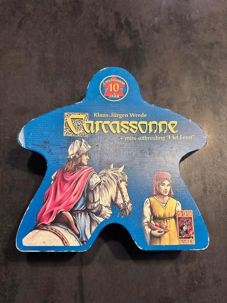 Carcassonne + Het Feest mini-uitbreiding, Hobby en Vrije tijd, Gezelschapsspellen | Bordspellen, Zo goed als nieuw, Een of twee spelers