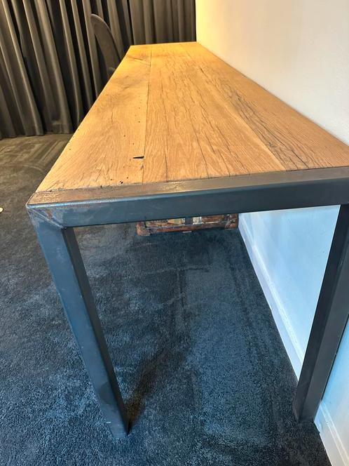 Stoere Sidetable met Stalen Frame, Huis en Inrichting, Tafels | Sidetables, Gebruikt, 50 tot 75 cm, 200 cm of meer, Rechthoekig
