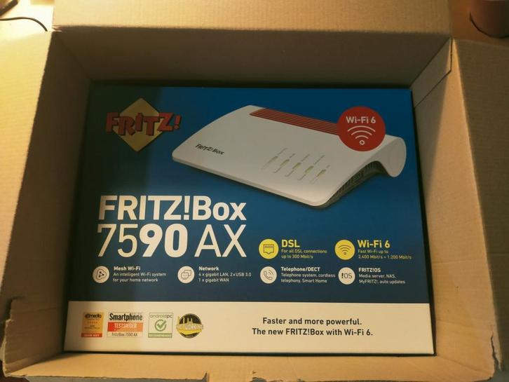 Router Fritz!Box AX 7590, Computers en Software, Routers en Modems, Nieuw, Router met modem, Ophalen of Verzenden
