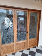 Drieluik deur met geëtst glas, Doe-het-zelf en Verbouw, Deuren en Horren, Ophalen, Gebruikt, 120 cm of meer, Binnendeur