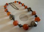 Q182/Vintage Oosterse Prachtige CARNEOOL ketting, Gebruikt, Verzenden, Oranje, X