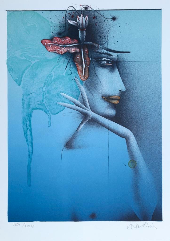Paul Wunderlich - Tête d'une Femme - Litho Handgesign., Antiek en Kunst, Kunst | Litho's en Zeefdrukken, Verzenden