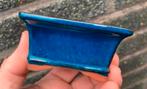 Bonsai pot blauw geglazuurd gemerkt aardewerk 7,9x6,5x4,3, Tuin en Terras, Bloempotten, Nieuw, Ophalen of Verzenden, Minder dan 25 cm