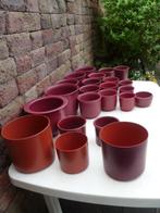 Bloempotten. Bordeaux rood (of Terra)., Tuin en Terras, Bloempotten, Rond, Binnen, Ophalen of Verzenden, Zo goed als nieuw
