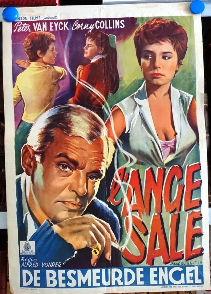 Filmposter l'Ange sale / De besmeurde engel, Verzamelen, Posters, Gebruikt, Film en Tv, A1 t/m A3, Ophalen of Verzenden