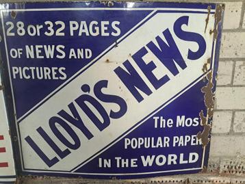 Emaille Reclame Bord/ LLOYD’s NEWS 