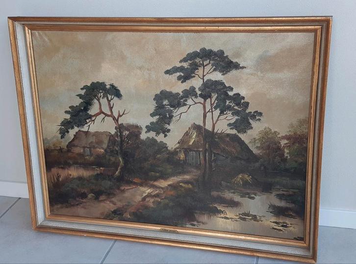 Verzameling 4 schilderijen landschap Pierre Jacobs, Antiek en Kunst, Kunst | Schilderijen | Klassiek, Ophalen of Verzenden