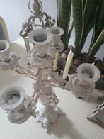 Zeer oude witte bronzen kandelaar, Antiek en Kunst, Antiek | Kandelaars, Ophalen of Verzenden, Koper of Brons