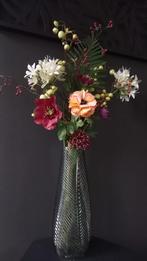 Kunstbloemen boeket Silka/Intratuin + prachtige glazen vaas, Ophalen of Verzenden