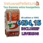 Ten Damme houtpellets 66 zakken a15KG €434,15 incl. levering, Huis en Inrichting, Ophalen