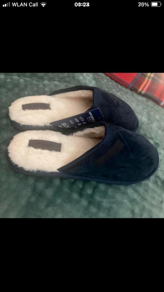 Prachtige Nieuwe Navy Blauwe Suède Pantoffels | McGregor 45, Kleding | Heren, Schoenen, Nieuw, Pantoffels of Sloffen, Blauw, Verzenden