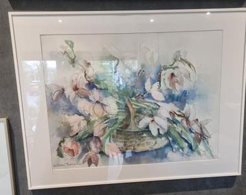 Aquarel Bloemenstilleven - Willem Taunisse, '94 beschikbaar voor biedingen