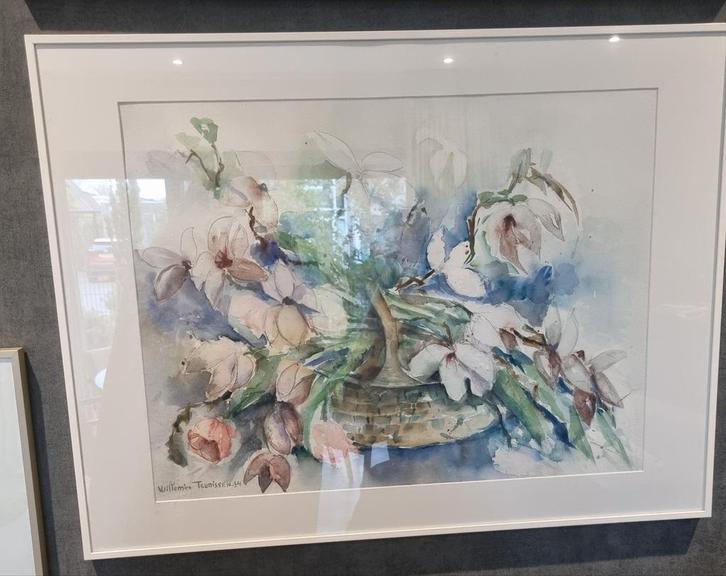 Aquarel Bloemenstilleven - Willem Taunisse, '94, Antiek en Kunst, Kunst | Tekeningen en Foto's, Ophalen of Verzenden