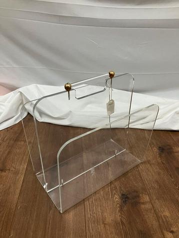 Vintage tijdschriftenrek van plexiglas - krantenhouder beschikbaar voor biedingen