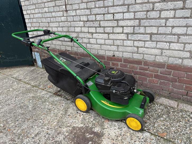 John Deere R43 Benzine Grasmaaier, Tuin en Terras, Grasmaaiers, Gebruikt, Benzine-grasmaaier, 40 t/m 49 cm, Cirkelmaaier, Opvangzak