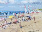 Alexander van Noort (1953) - Strandgezicht bij Zandvoort, Antiek en Kunst, Kunst | Schilderijen | Klassiek, Ophalen of Verzenden