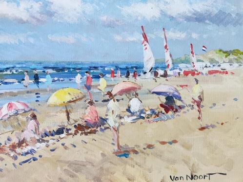 Alexander van Noort (1953) - Strandgezicht bij Zandvoort, Antiek en Kunst, Kunst | Schilderijen | Klassiek, Ophalen of Verzenden