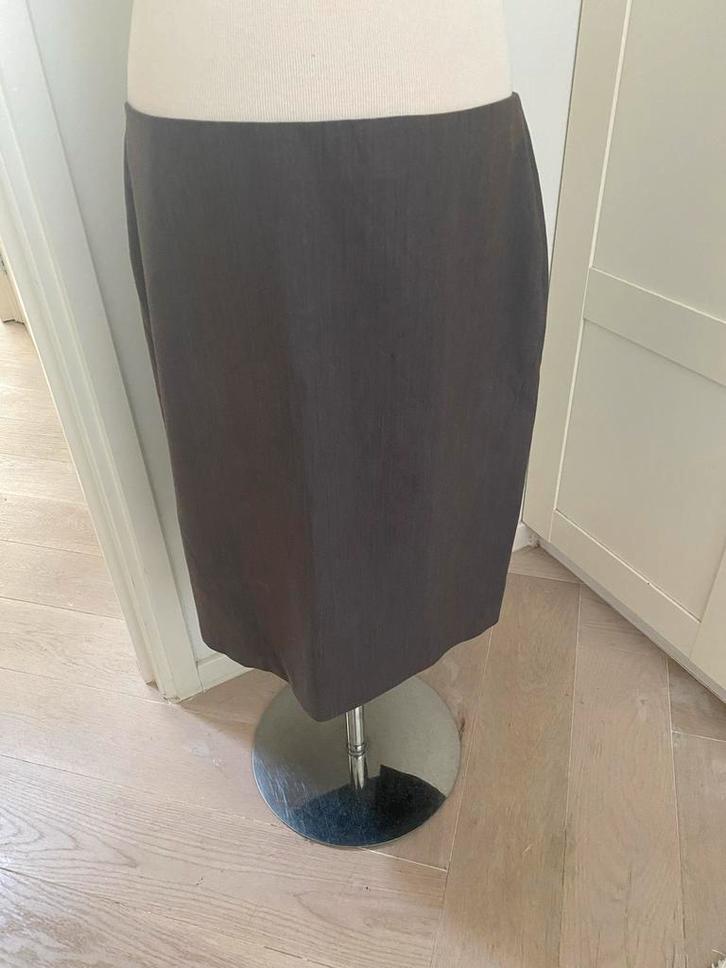 Piazza Sempione Bruine Rok Maat 46/48 ned maat L, Kleding | Dames, Rokken, Zo goed als nieuw, Maat 42/44 (L), Bruin, Knielengte
