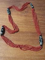Antieke Bloedkoralen Ketting - 3 Rijig, Sieraden, Tassen en Uiterlijk, Ophalen of Verzenden