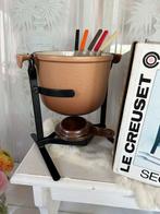 Le Creuset vintage fonduepan  rechaud brander vorken doo, Ophalen, Zo goed als nieuw, Gietijzer, Pannenset