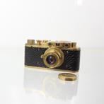 Mooie Leica II copy in 'gold with lizard skin', Verzenden, Compact, Leica