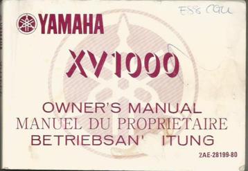 Yamaha XV1000 Owners Manual (7045z) beschikbaar voor biedingen